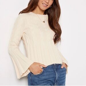 NWT Evereve McKinnon Bell Sleeve Pullover Sweater XL Cream